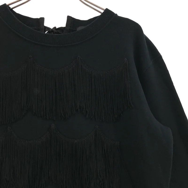 MARC JACOBS / マークジェイコブス | バックリボン フリンジ装飾 スウェット | S | レディース