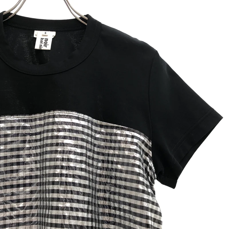 noir kei ninomiya / ノワールケイニノミヤ | 2019SS | チェック切替 Tシャツ_半袖 3C-T016 | S | レディース