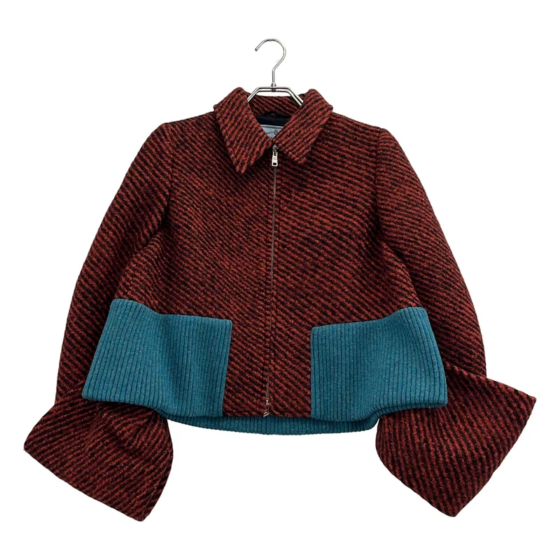 PRADA / プラダ | 2013AW | ウール 付け袖 ジップアップ ジャケット | 38 | レディース