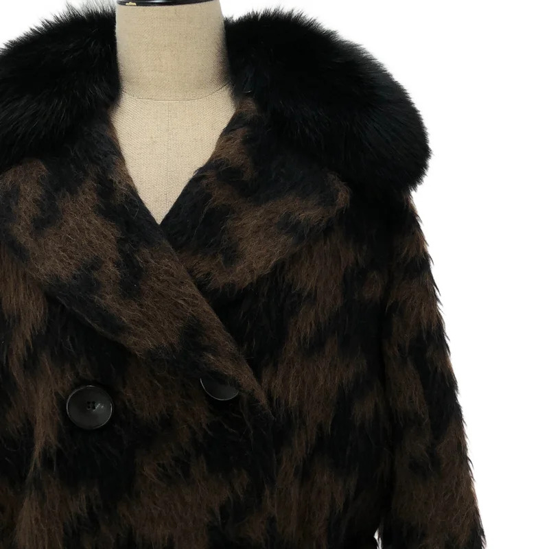 Max Mara / マックスマーラ | アルパカ ウール レオパード ベルテッドシャギーコート | 42 | レディース