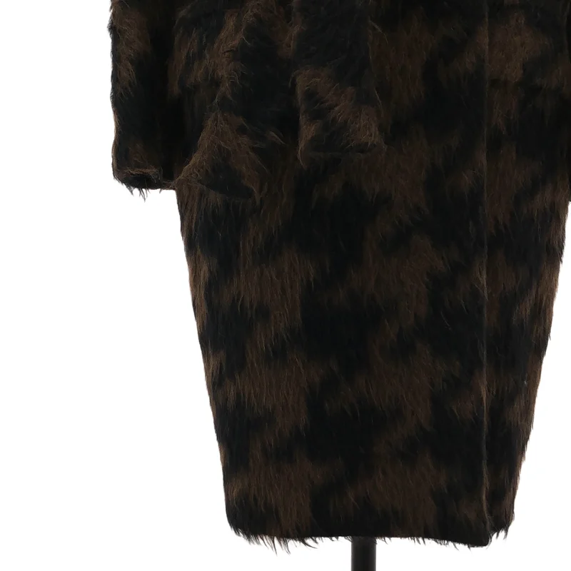 Max Mara / マックスマーラ | アルパカ ウール レオパード ベルテッドシャギーコート | 42 | レディース
