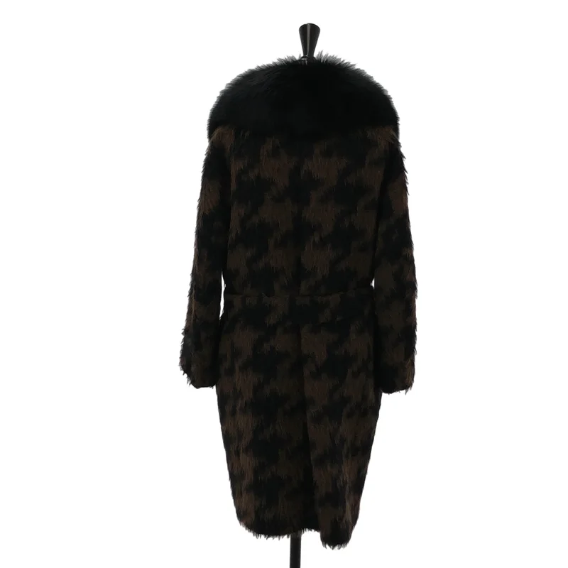 Max Mara / マックスマーラ | アルパカ ウール レオパード ベルテッドシャギーコート | 42 | レディース