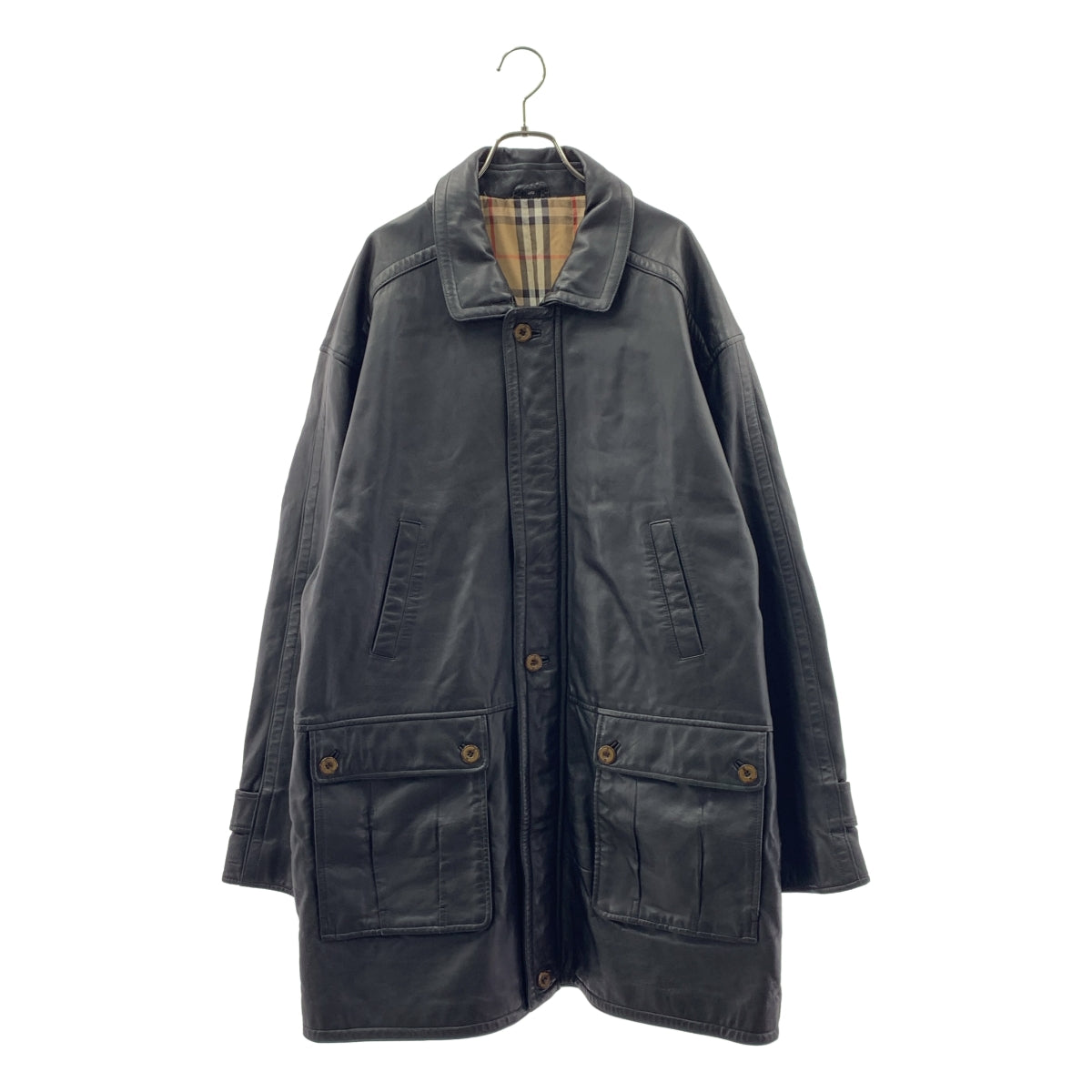 Burberry / バーバリー | 70s～ / Black Leather Jacket ノバチェック