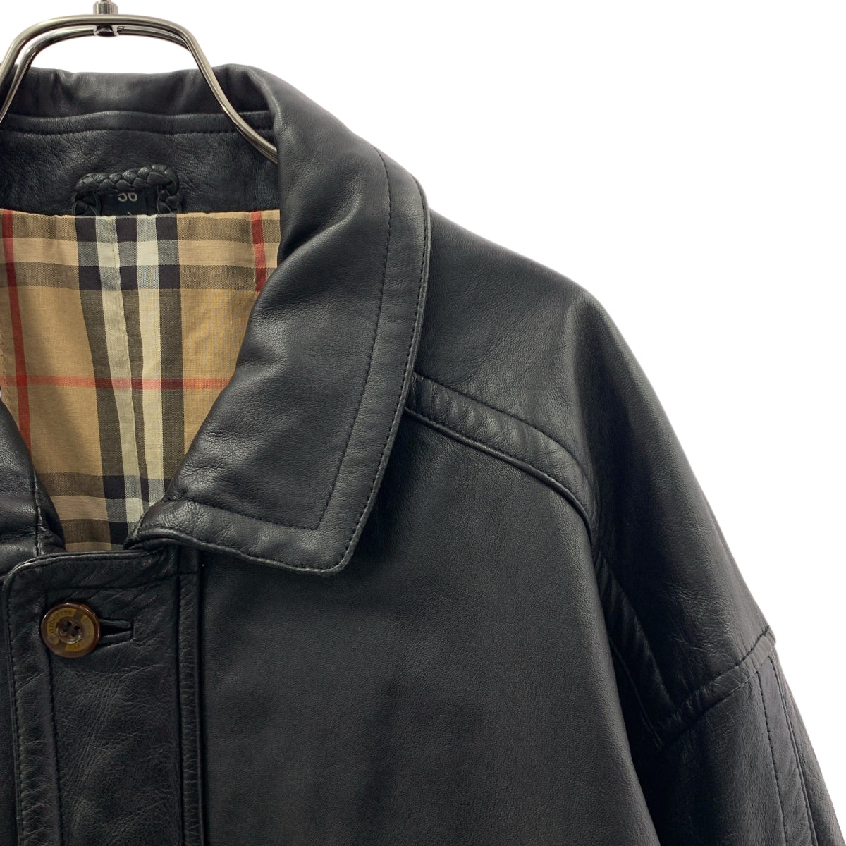 Burberry / バーバリー | 70s～ / Black Leather Jacket ノバチェック