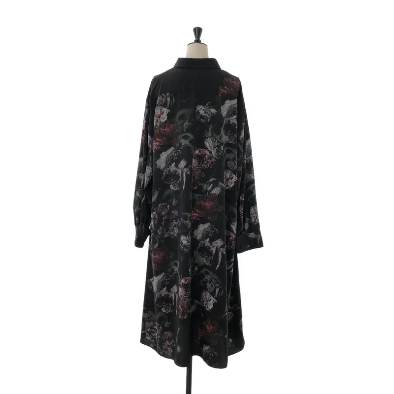 LAD MUSICIAN / ラッドミュージシャン | 2020AW | FLOWER SKULL LONG SHIRT / フラワースカル ロングシャツ | 44 | メンズ