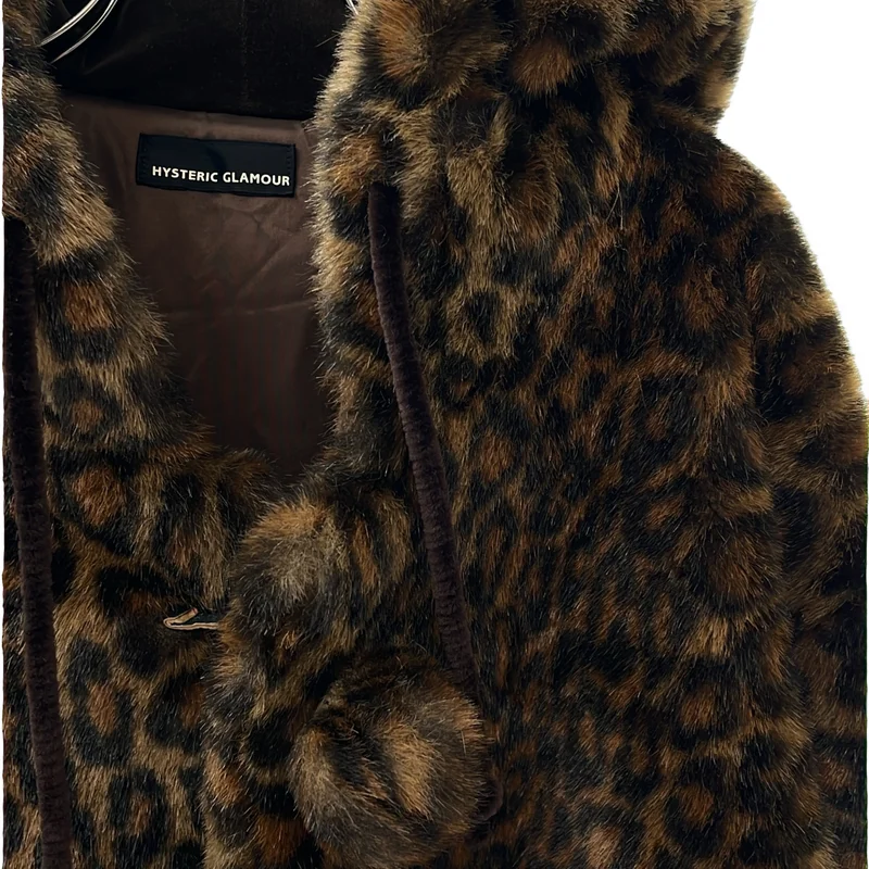 HYSTERIC GLAMOUR / ヒステリックグラマー | フェイクファー レオパード フーデッド ショートジャケット | F | レディース