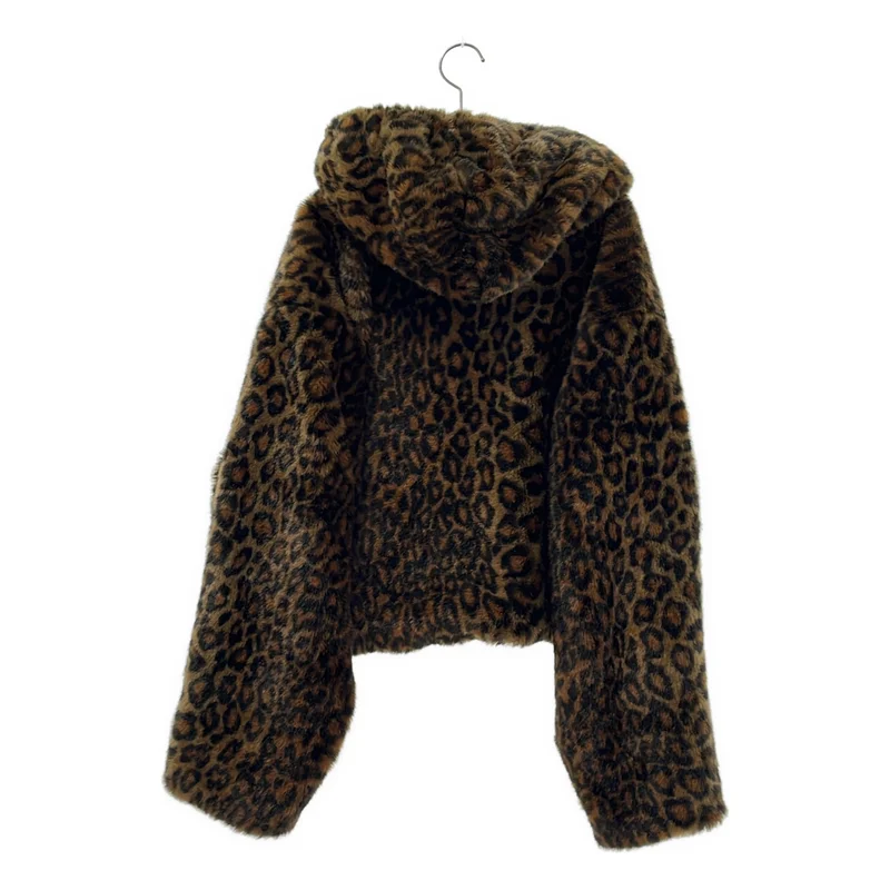 HYSTERIC GLAMOUR / ヒステリックグラマー | フェイクファー レオパード フーデッド ショートジャケット | F | レディース