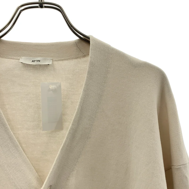 ATON / エイトン | 50/2 NATURAL DYED ORGANIC Vネックカーディガン | 02 | レディース
