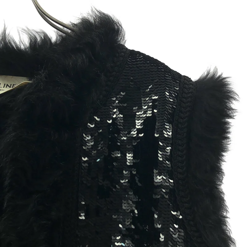 CELINE / セリーヌ | スパンコール ファー ベスト |
