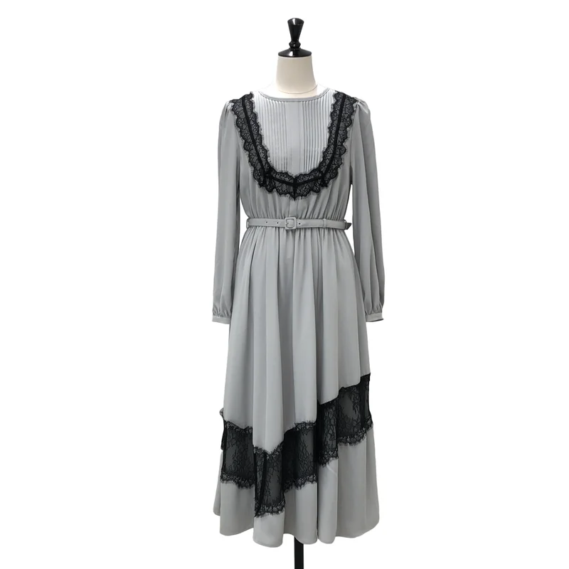Herlipto / ハーリップトゥ | Rosaline Lace Trimmed Dress レース装飾 ギャザー ワンピース | S | レディース