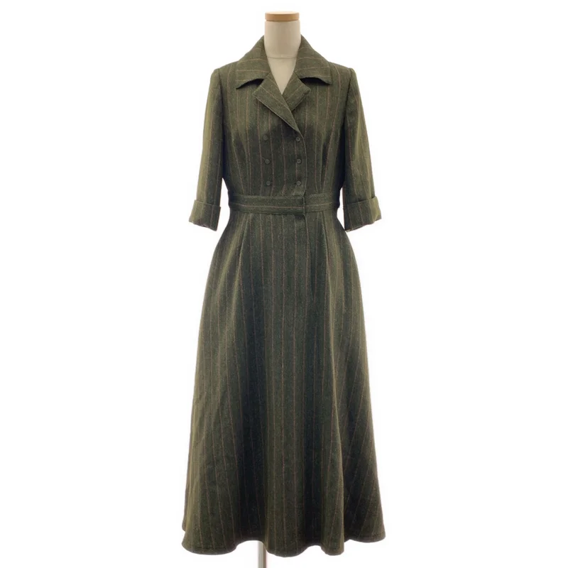 foufou / フーフー | open collar herringbone one piece / オープンカラーヘリンボーンワンピース | 1 | レディース