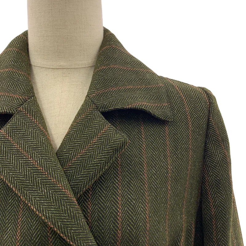 foufou / フーフー | open collar herringbone one piece / オープンカラーヘリンボーンワンピース | 1 | レディース