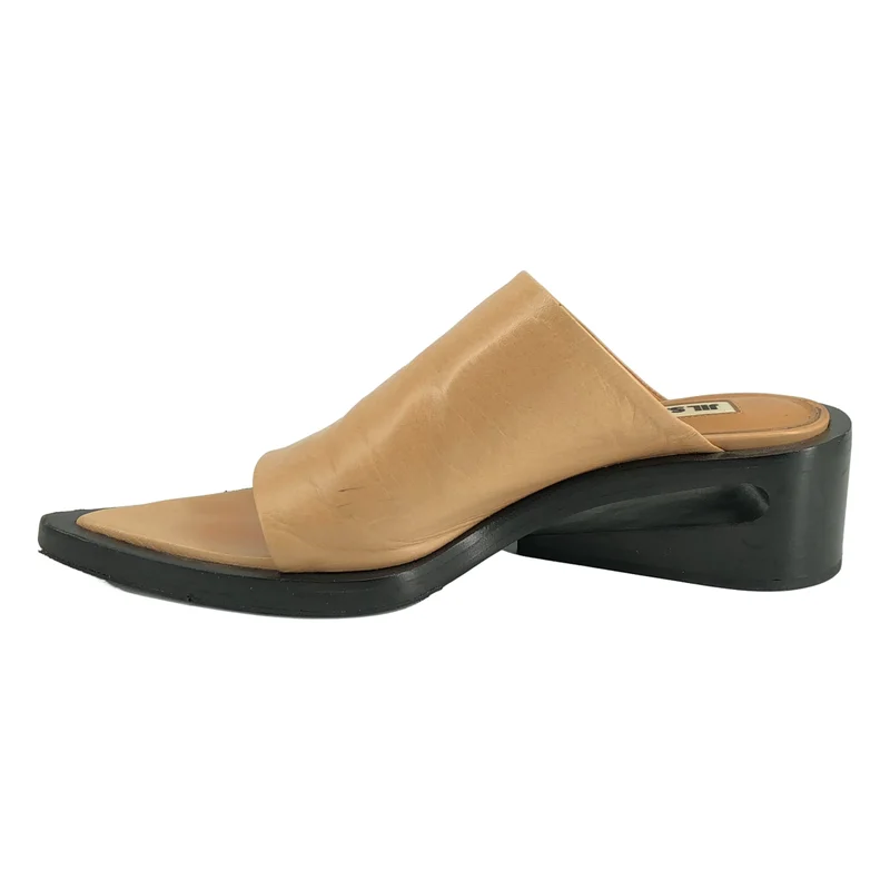 JIL SANDER / ジルサンダー | レザー ポインテッドトゥ サンダル | 36 1/2 | レディース