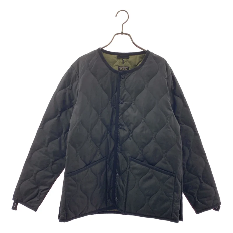 TAION / タイオン | U NECK BUTTON JACKET キルティング ノーカラージャケット | M/L | メンズ