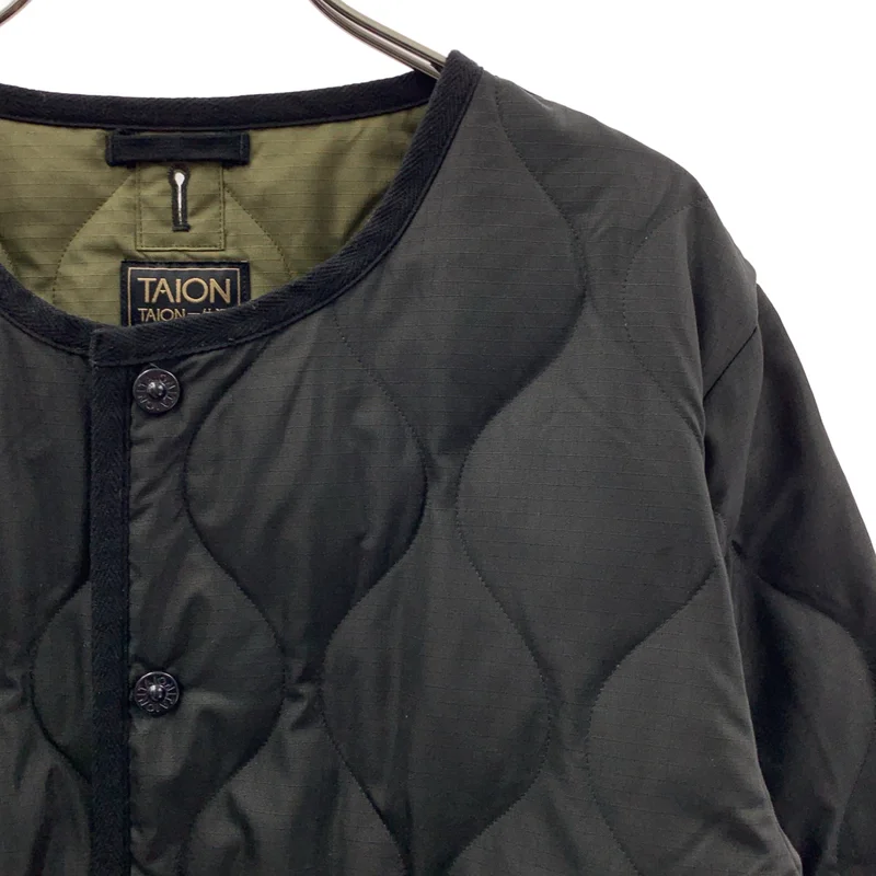 TAION / タイオン | U NECK BUTTON JACKET キルティング ノーカラージャケット | M/L | メンズ
