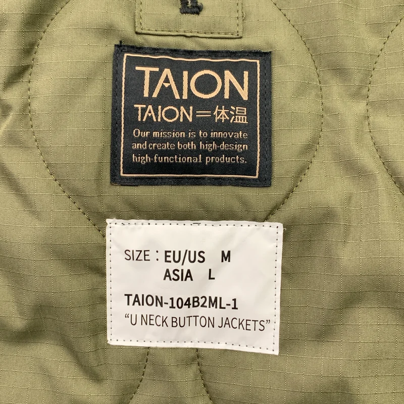 TAION / タイオン | U NECK BUTTON JACKET キルティング ノーカラージャケット | M/L | メンズ