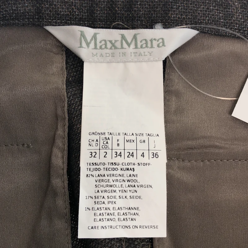 Max Mara / マックスマーラ | ウール シルク ストレートスラックス 11360143 00 | 32 | レディース