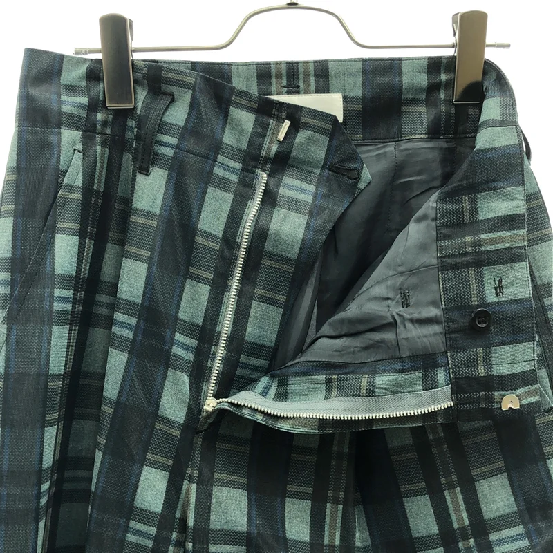 TOGA PULLA / トーガプルラ | Polyester mesh wide pants / ポリエステル チェック メッシュワイドパンツ | 34 | レディース