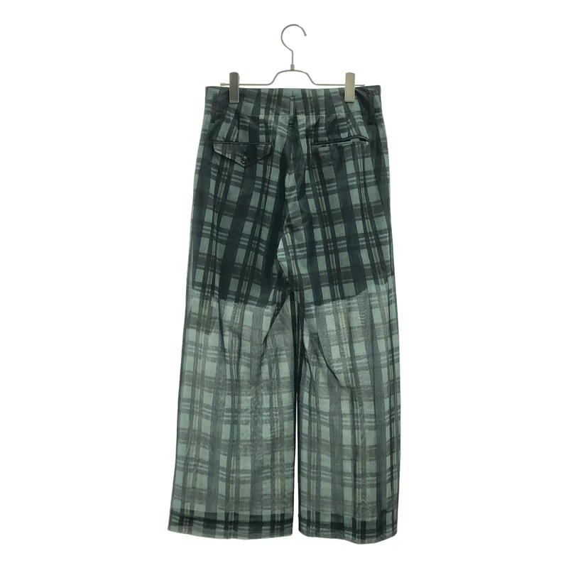 TOGA PULLA / トーガプルラ | Polyester mesh wide pants / ポリエステル チェック メッシュワイドパンツ | 34 | レディース