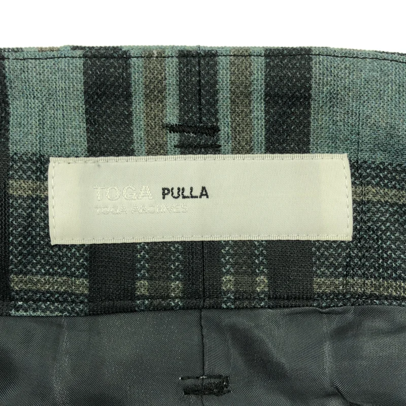 TOGA PULLA / トーガプルラ | Polyester mesh wide pants / ポリエステル チェック メッシュワイドパンツ | 34 | レディース