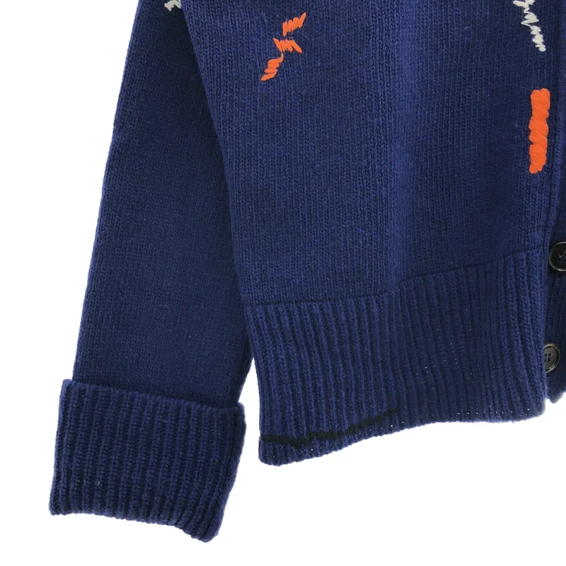 MARNI / マルニ | 2022AW | V NECK WOOL CARDIGAN / ウール アップリケ Vネック ワイドニットカーディガン | 40 | レディース