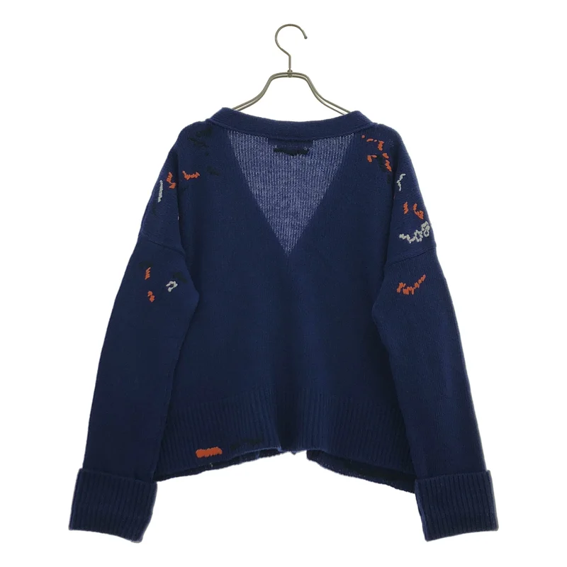 MARNI / マルニ | 2022AW | V NECK WOOL CARDIGAN / ウール アップリケ Vネック ワイドニットカーディガン | 40 | レディース