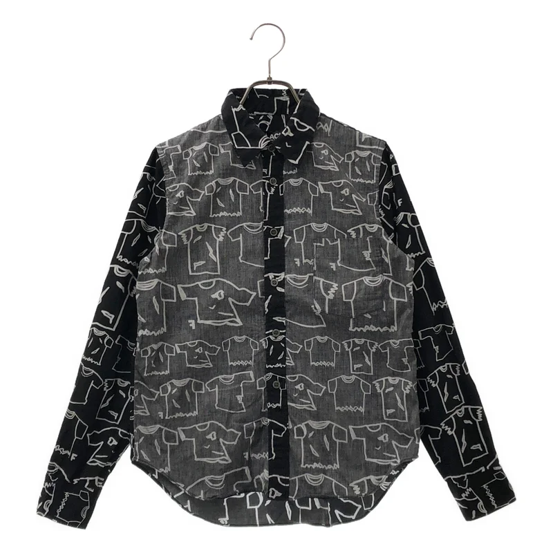 BLACK COMME des GARCONS / ブラックコムデギャルソン | 2016AW | 総柄 インサイドアウトシャツ | XS | レディース