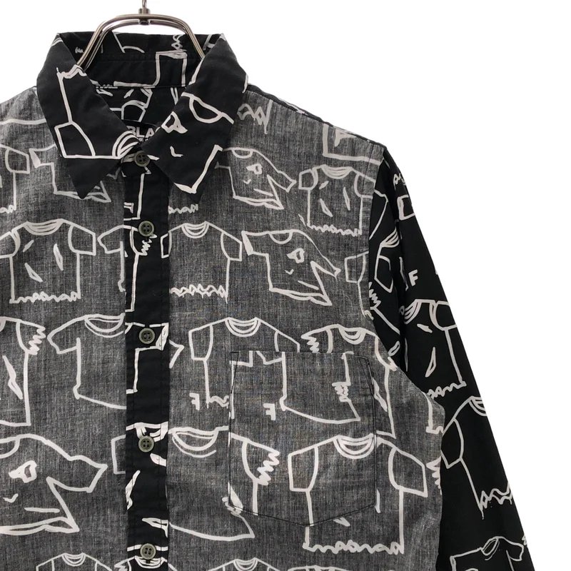 BLACK COMME des GARCONS / ブラックコムデギャルソン | 2016AW | 総柄 インサイドアウトシャツ | XS | レディース