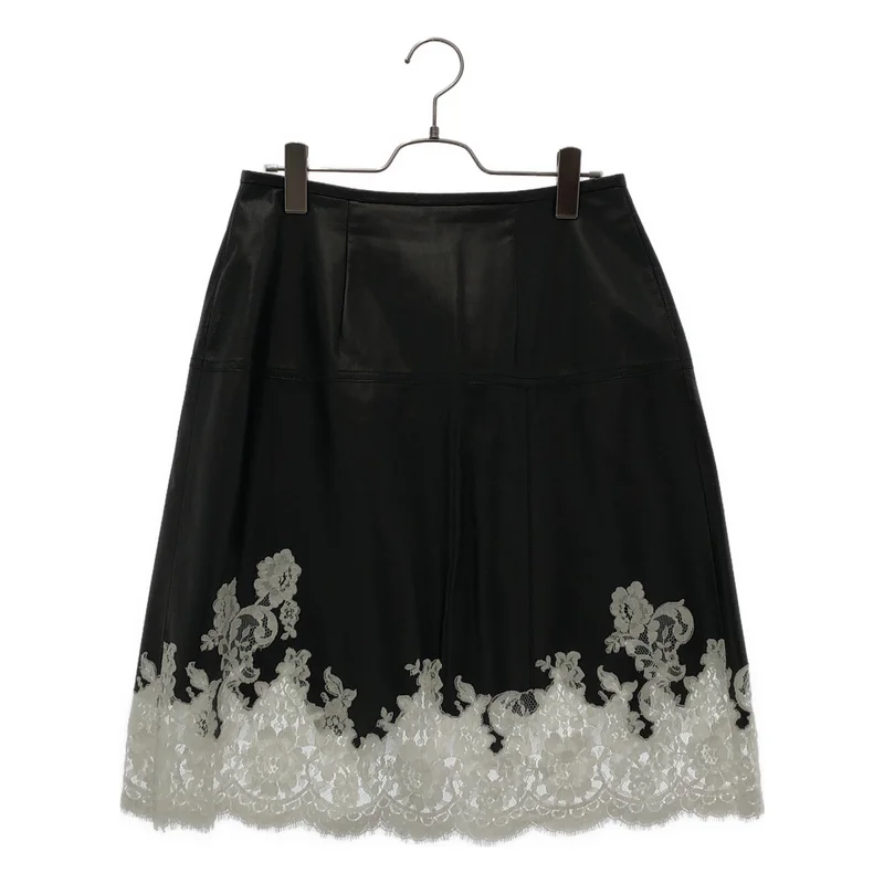 CELINE / セリーヌ | レザー レース スカート 2 2N94/6987 | 36 | レディース