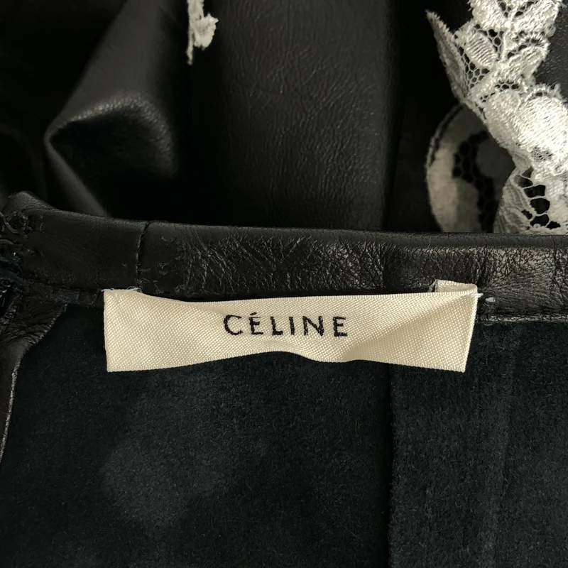 CELINE / セリーヌ | レザー レース スカート 2 2N94/6987 | 36 | レディース