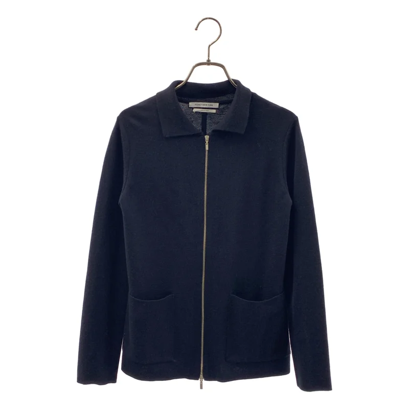 FOXEY NEW YORK / フォクシーニューヨーク | ウール ロゴジップ ニット ジャケット | 38 | レディース