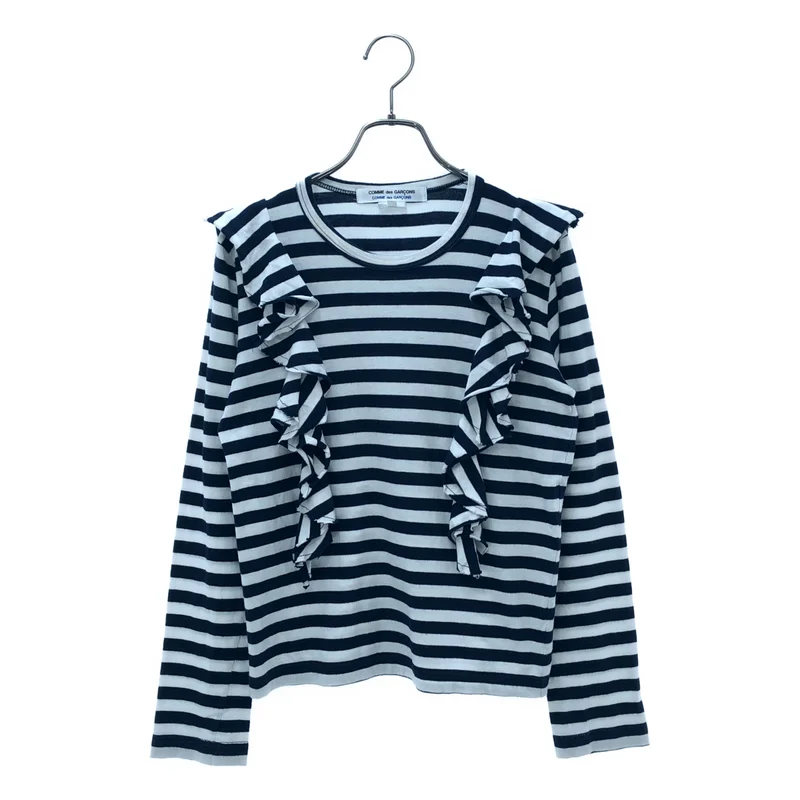 COMME des GARCONS COMME des GARCONS / コムコム | コットン ボーダー フリルドッキング Tシャツ | S | レディース