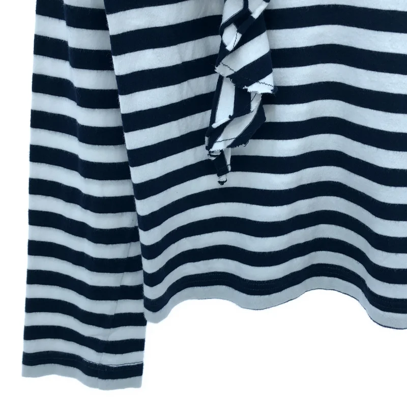 COMME des GARCONS COMME des GARCONS / コムコム | コットン ボーダー フリルドッキング Tシャツ | S | レディース