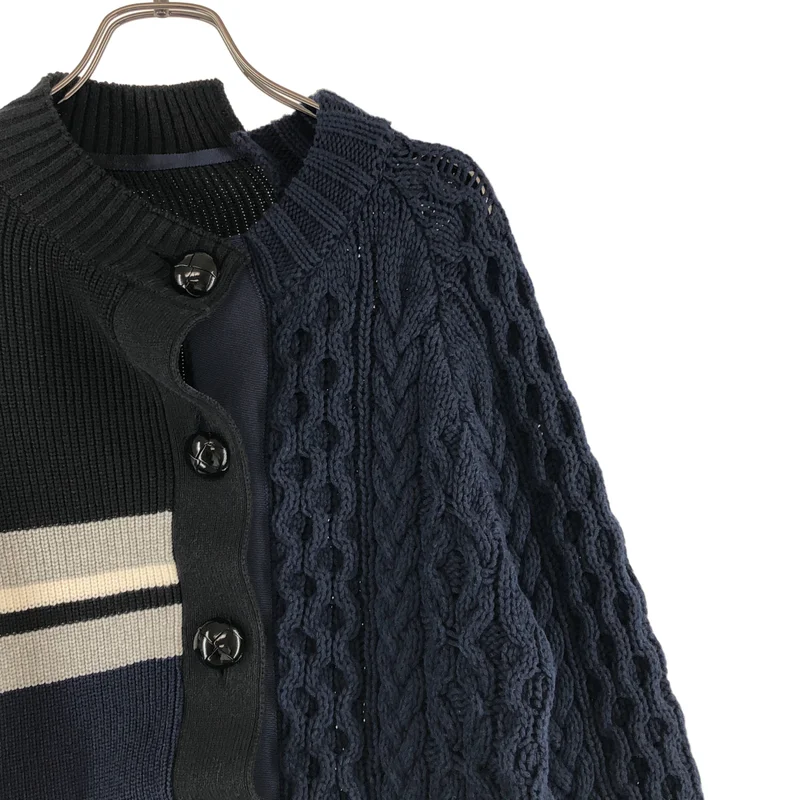 sacai / サカイ | コットン混 ケーブル切替 ニット カーディガン | 1 | レディース