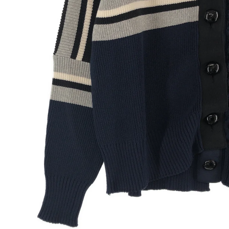 sacai / サカイ | コットン混 ケーブル切替 ニット カーディガン | 1 | レディース