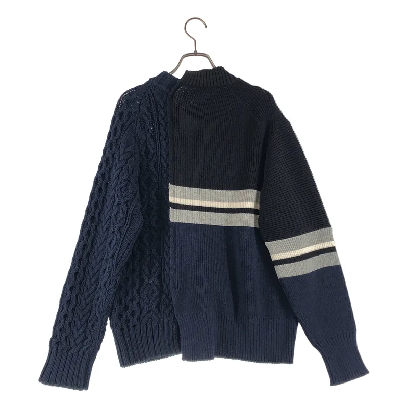 sacai / サカイ | コットン混 ケーブル切替 ニット カーディガン | 1 | レディース