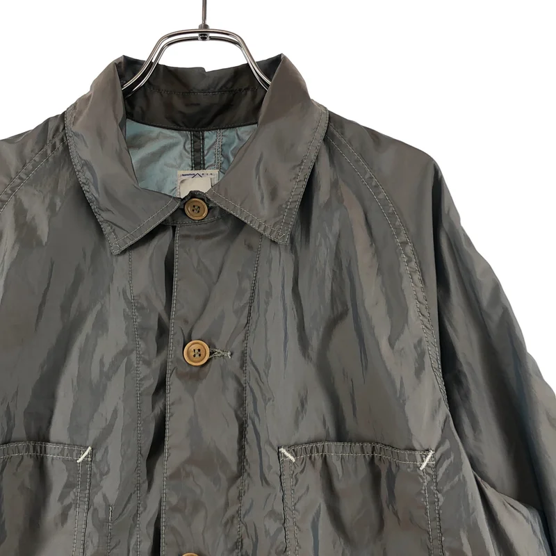 POST O'ALLS / ポストオーバーオールズ | Poly Taffeta khaki iridescent カバーオール シャツ | L | メンズ