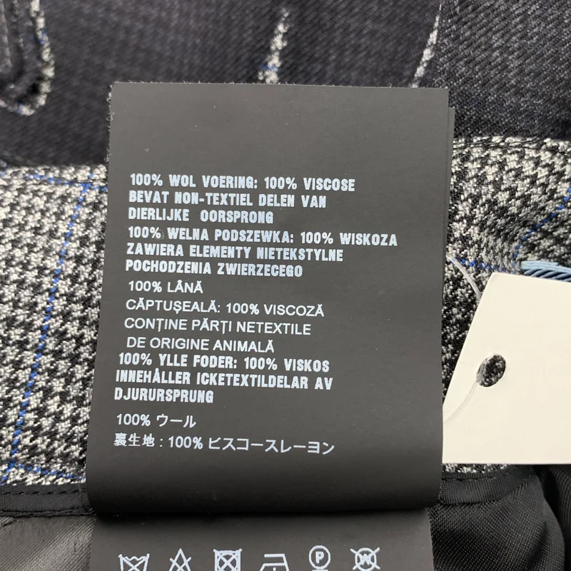 PRADA / プラダ | ウール 千鳥格子 ペイントデザイン ワイドスラックス | 42 | レディース