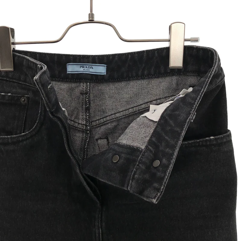 PRADA / プラダ | 2022SS | トライアングルロゴ / バックスリット デニムスカート GFD163 | 36 | レディース