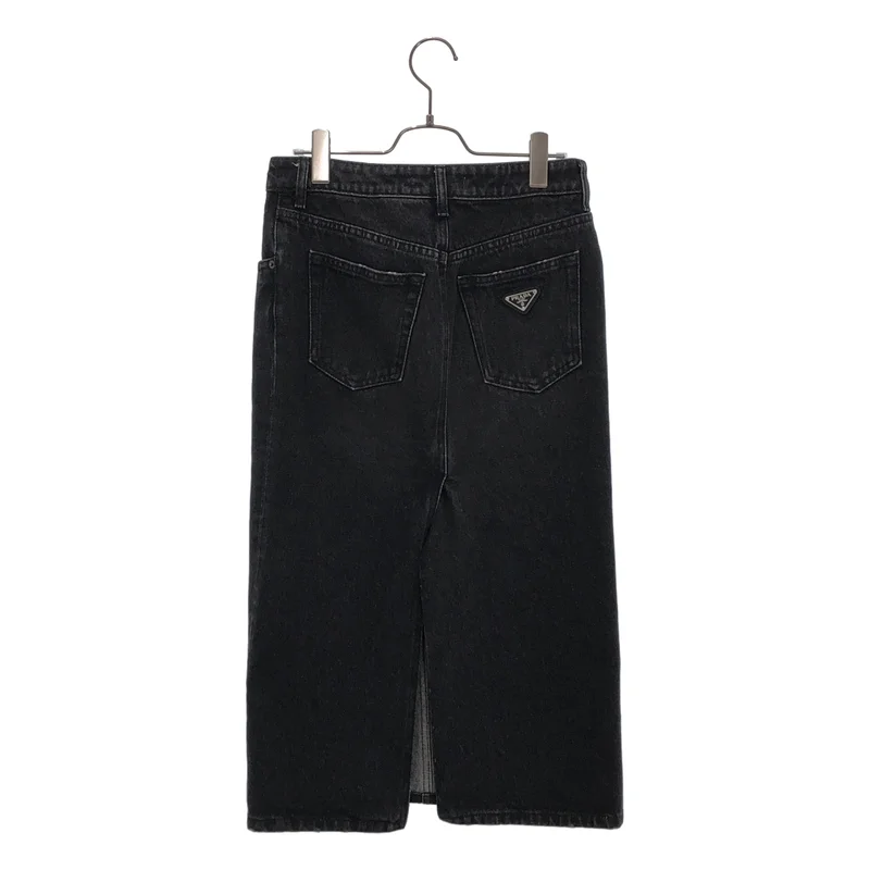PRADA / プラダ | 2022SS | トライアングルロゴ / バックスリット デニムスカート GFD163 | 36 | レディース