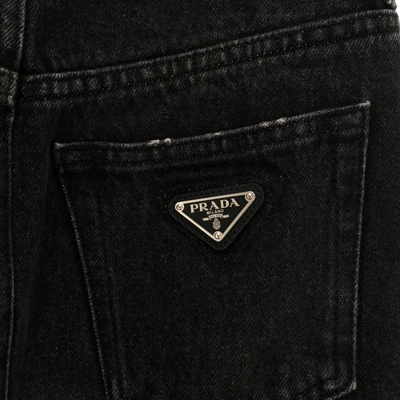 PRADA / プラダ | 2022SS | トライアングルロゴ / バックスリット デニムスカート GFD163 | 36 | レディース