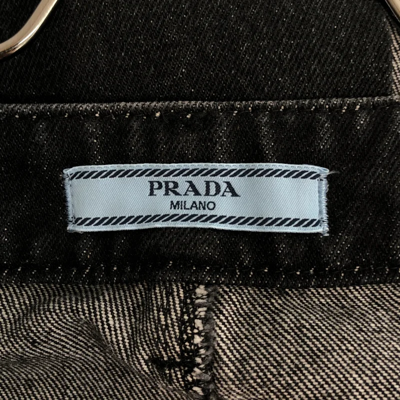 PRADA / プラダ | 2022SS | トライアングルロゴ / バックスリット デニムスカート GFD163 | 36 | レディース