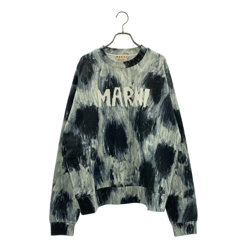 【新品】  MARNI / マルニ | ブラシストロークプリント ロゴ スウェット | 48 | AMTIQUE SILVER / シルバーグレー | メンズ MARNI / マルニ | ブラシストロークプリント ロゴ スウェット | 48