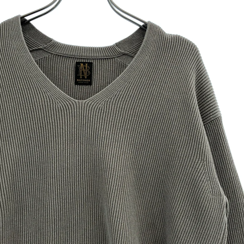 BATONER / バトナー | HIGH COUNT RIB V-NECK Vネック リブニット | 1 | レディース