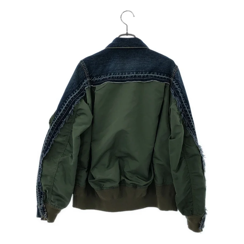 sacai / サカイ | 2023AW | Denim x Nylon Twill Jacket デニム ドッキング ボンバージャケット | 1 | レディース