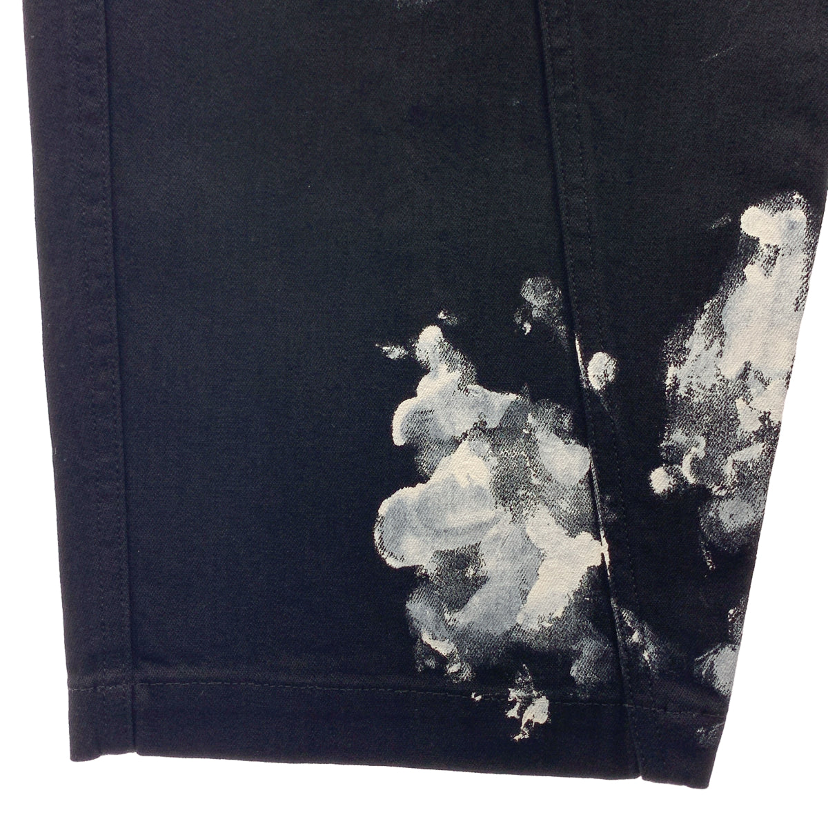 【新品】  prasthana / プラスターナ | painted workers slant jeans ペイント ワーカー スラント パンツ | 0（S） | ブラック / ホワイト | メンズ prasthana / プラスターナ | painted workers slant jeans ペイント