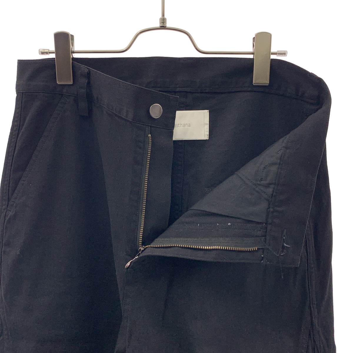 【新品】  prasthana / プラスターナ | painted workers slant jeans ペイント ワーカー スラント パンツ | 0（S） | ブラック / ホワイト | メンズ prasthana / プラスターナ | painted workers slant jeans ペイント