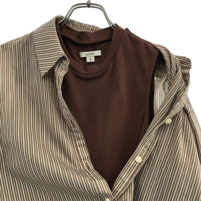 AMERI / アメリ | STRIPE INVERSION SHIRT TOP / ストライプ インヴァージョン シャツトップス | S | レディース