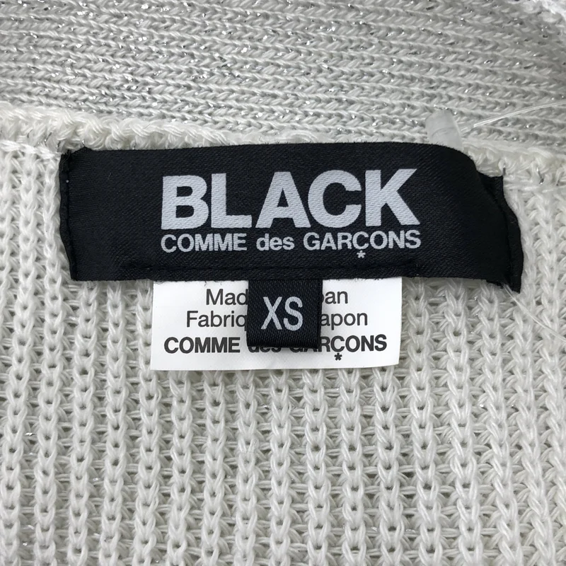 BLACK COMME des GARCONS / ブラックコムデギャルソン | 2024SS | Lame Rib × Lame Tulle Cardigan / ラメ リブ チュールカーディガン | XS | レディース