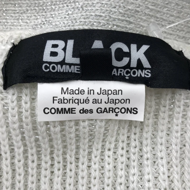 BLACK COMME des GARCONS / ブラックコムデギャルソン | 2024SS | Lame Rib × Lame Tulle Cardigan / ラメ リブ チュールカーディガン | XS | レディース